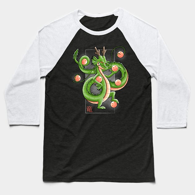 Japanese dragon Baseball T-Shirt by Cromanart